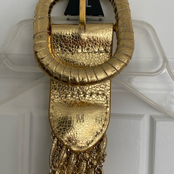 Metallic Gold Braided Women's Belt size Medium 34” Long - Picture 2 of 5